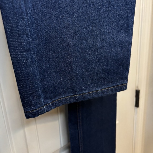 VTG 90s Levi's Jeans 505 Mens 38x32 Dark Wash Denim Orange Tab Straight Leg Blue - Picture 3 of 14